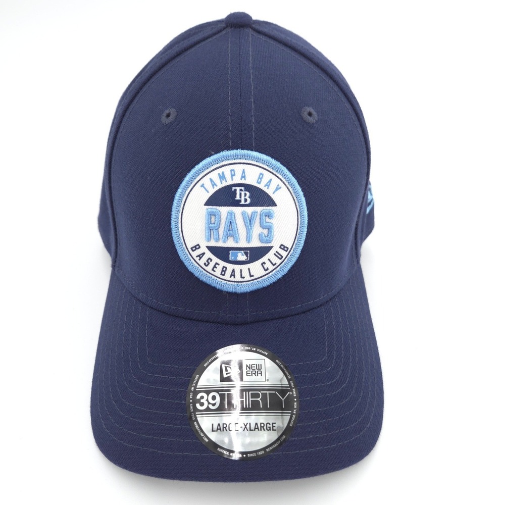 New Era Tampa Bay Rays Hat 39THIRTY Mens‎ L/XL Blue Stretch Fit Cap MLB NEW
